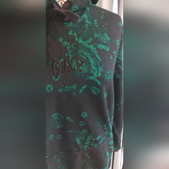 UNISEX Gap Hoodie with Green Floral Print - Picture 3 of 4